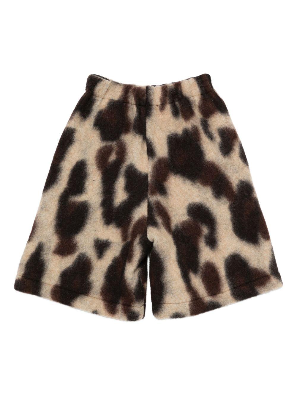 Shorts per bambina Douuod Kids beige con stampa astratta - Rubino Kids