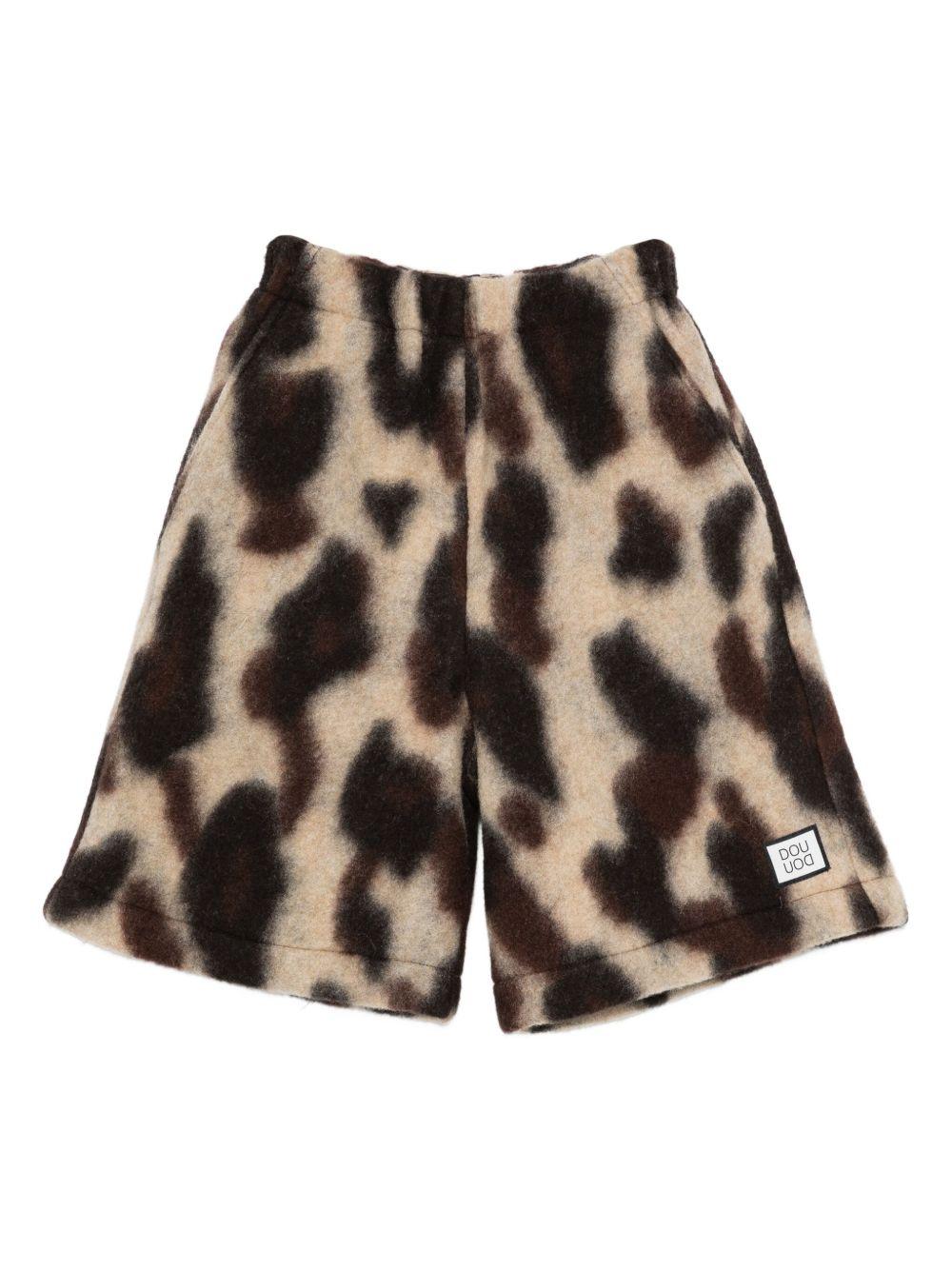 Shorts per bambina Douuod Kids beige con stampa astratta - Rubino Kids