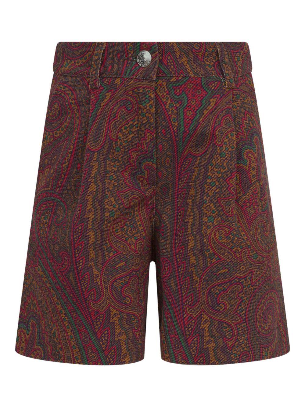 Shorts per bambina Etro Kids rossi con stampa Paisley - Rubino Kids