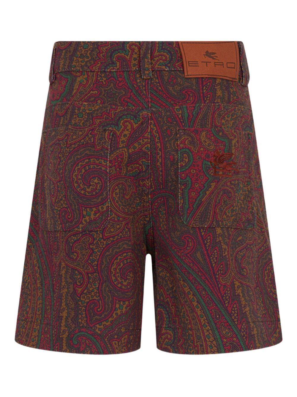 Shorts per bambina Etro Kids rossi con stampa Paisley - Rubino Kids