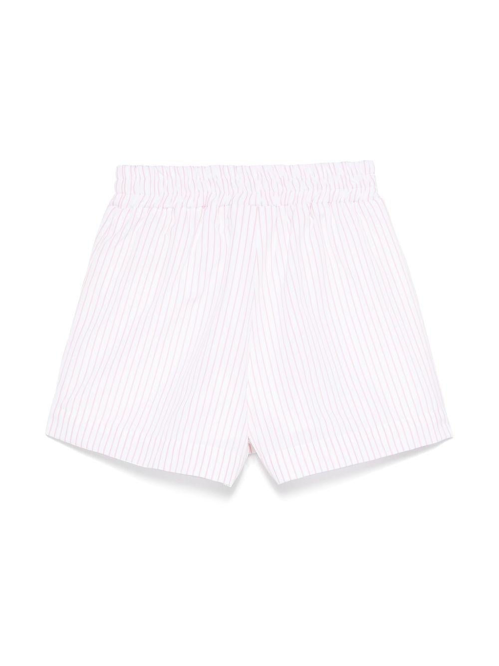 Shorts per bambina Fendi Kids rosa con righe verticali e vita elasticizzata - Rubino Kids
