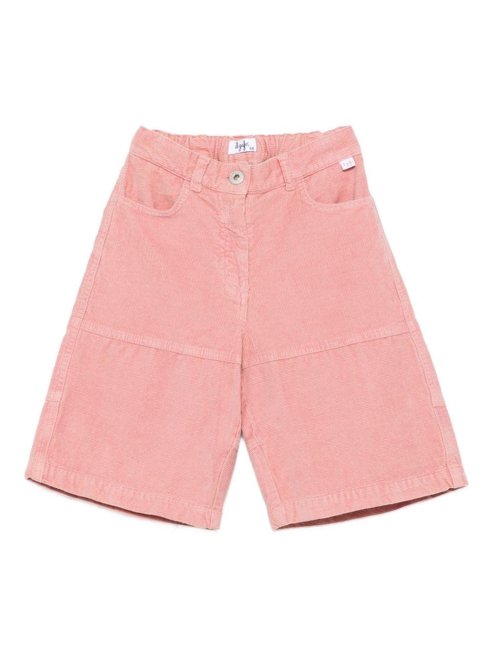 Shorts per bambina Il Gufo con pannelli in velluto a coste - Rubino Kids
