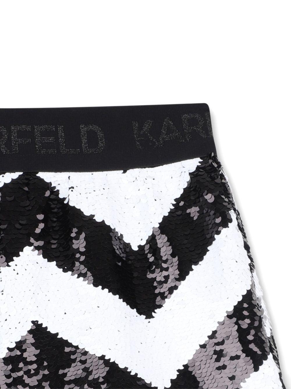 Shorts per bambina Karl Lagerfeld Kids nero con paillettes - Rubino Kids