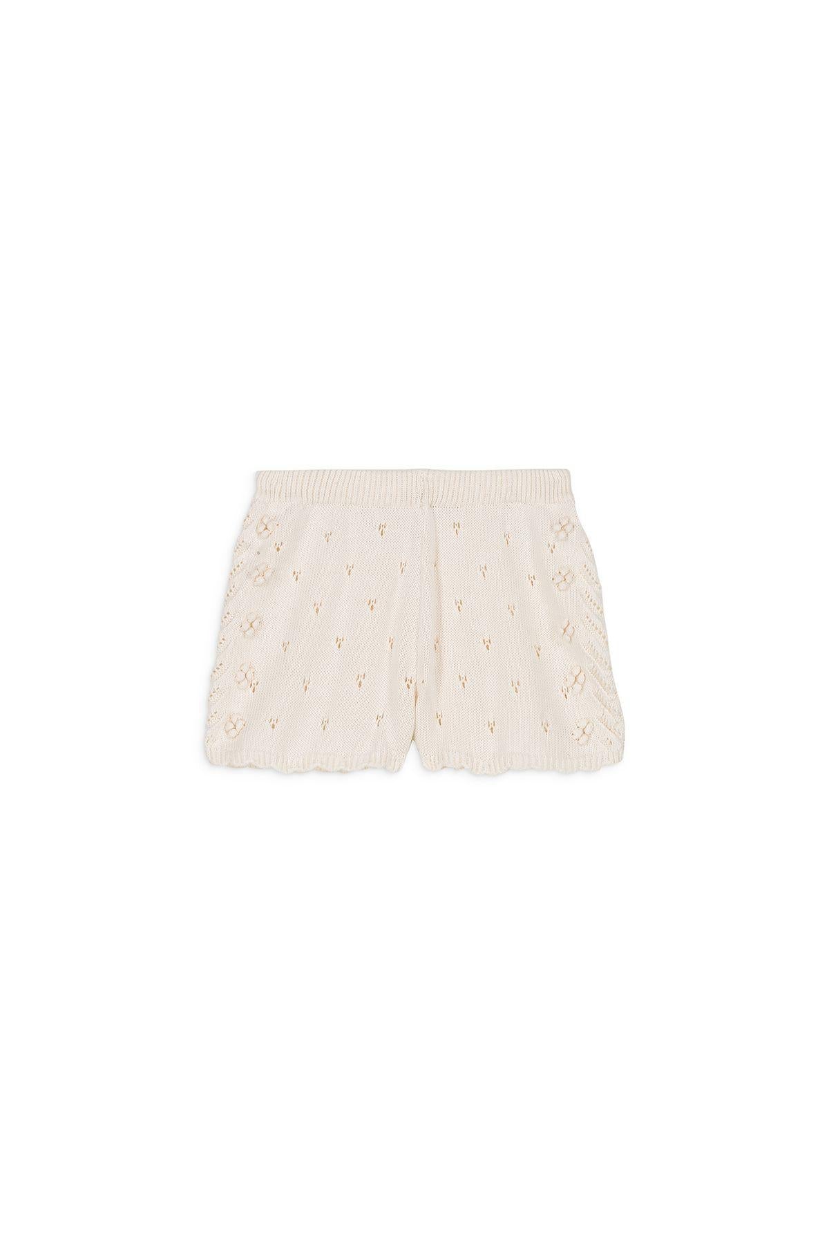Shorts per bambina Louise Misha Kids beige con ricamo all - over - Rubino Kids