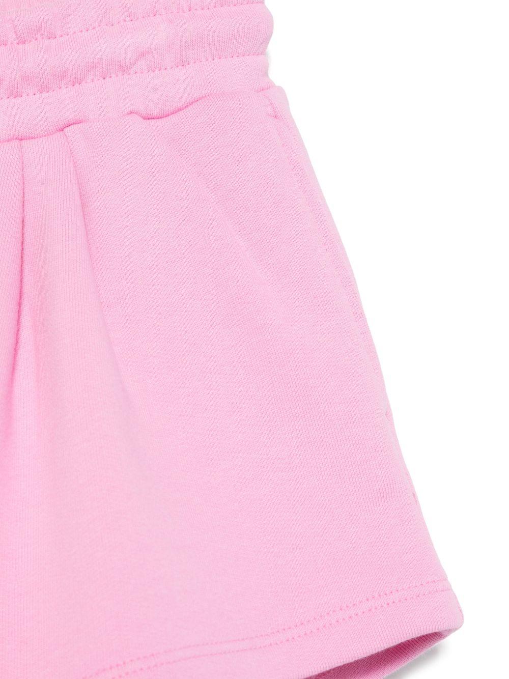 Shorts per bambina MSGM Kids rosa in cotone con logo - Rubino Kids