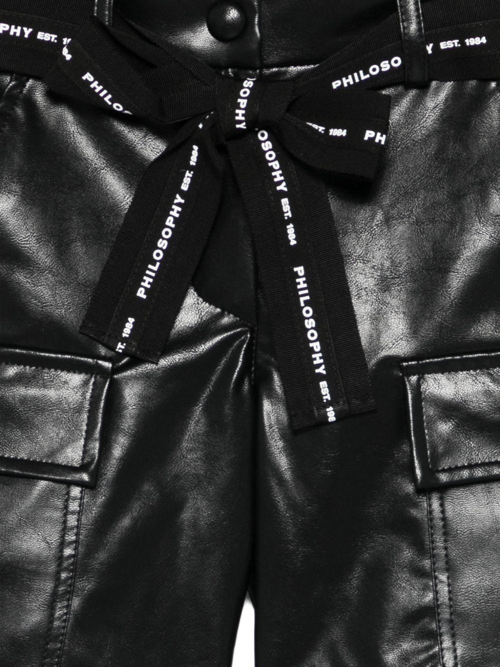 Shorts per bambina Philosophy Di Lorenzo Serafini Kids nero con cintura - Rubino Kids