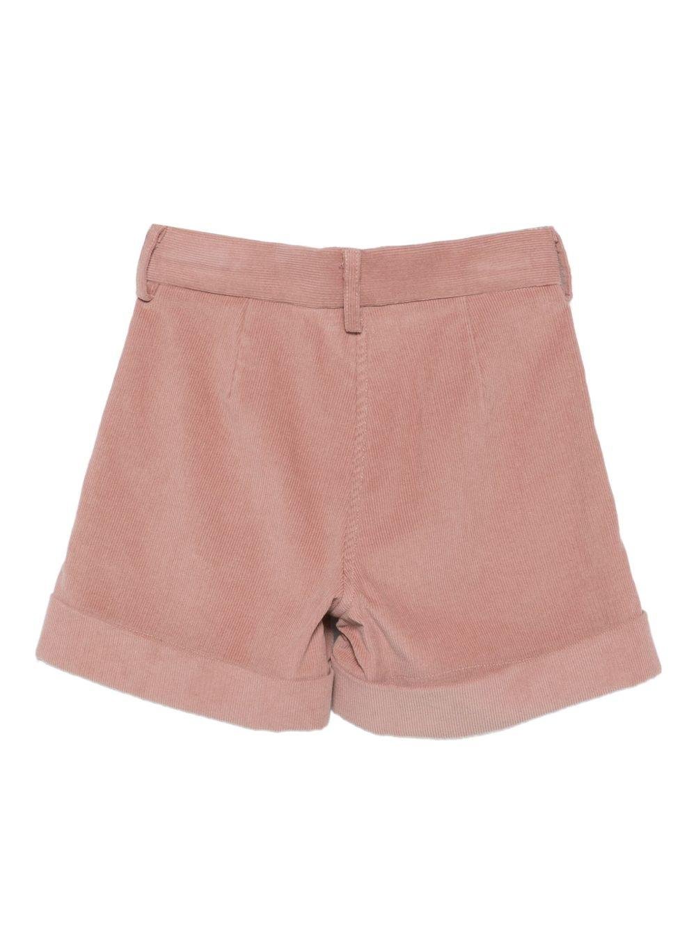 Shorts per bambina Philosophy di Lorenzo Serafini Kids rosa con chiusura frontale - Rubino Kids
