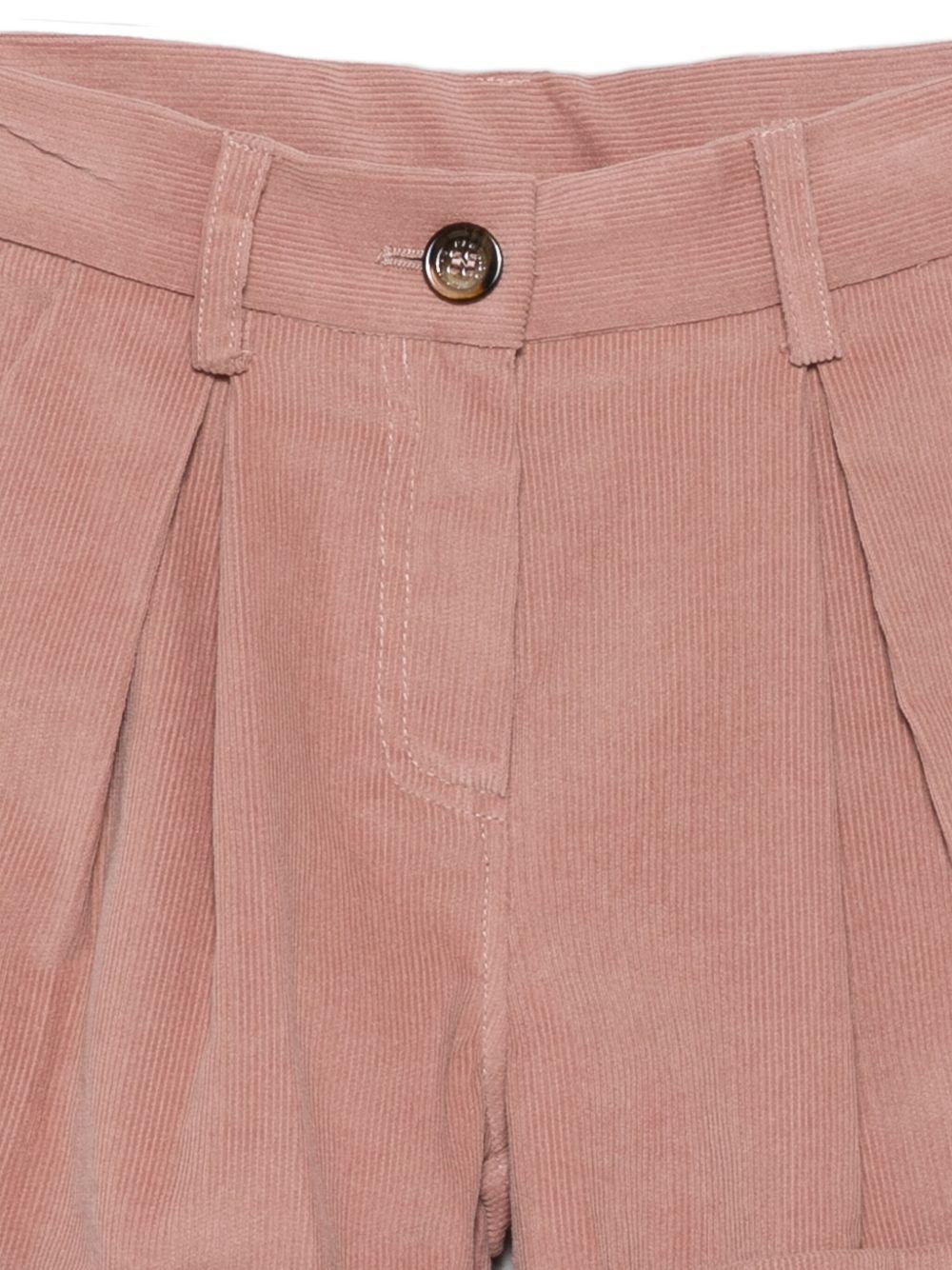 Shorts per bambina Philosophy di Lorenzo Serafini Kids rosa con chiusura frontale - Rubino Kids