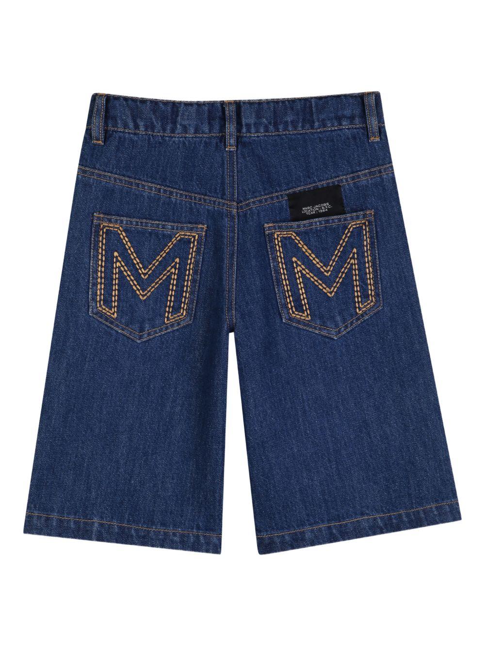Shorts per bambina The Marc Jacobs Kids blu con decorazione a fiori - Rubino Kids