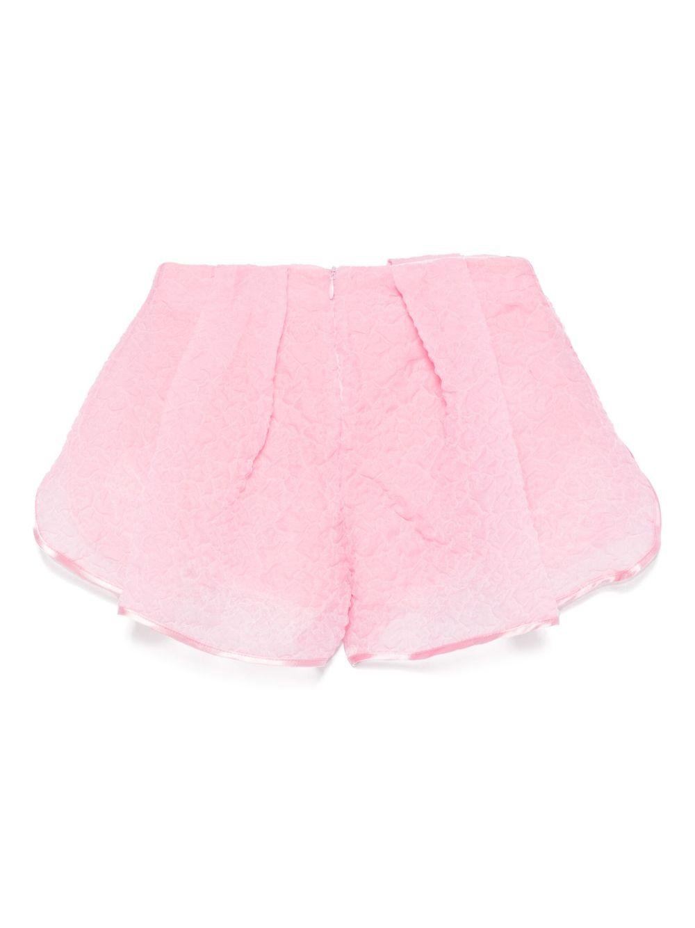 Shorts per bambina Vivetta rosa in mistgo cotone con pizzo sovrapposto - Rubino Kids
