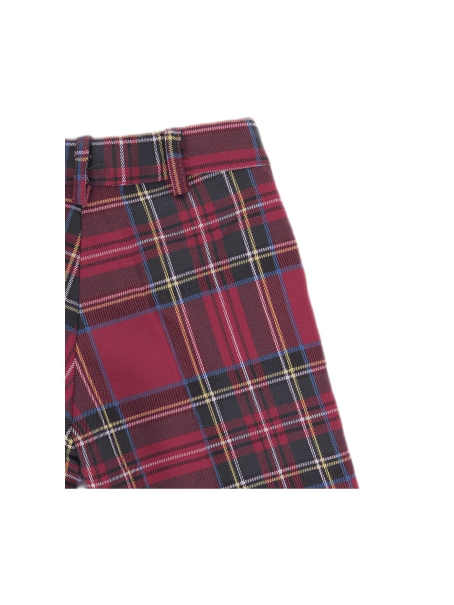 Shorts per bambino Baroni rosso con motivo scozzese - Rubino Kids
