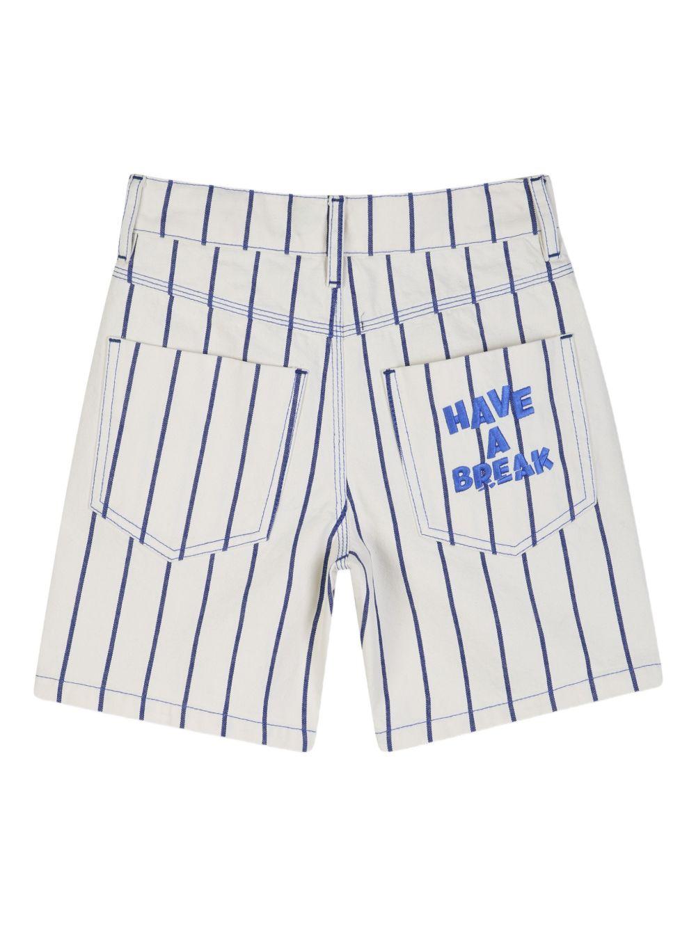 Shorts per bambino Billieblush bianchi con design a righe - Rubino Kids