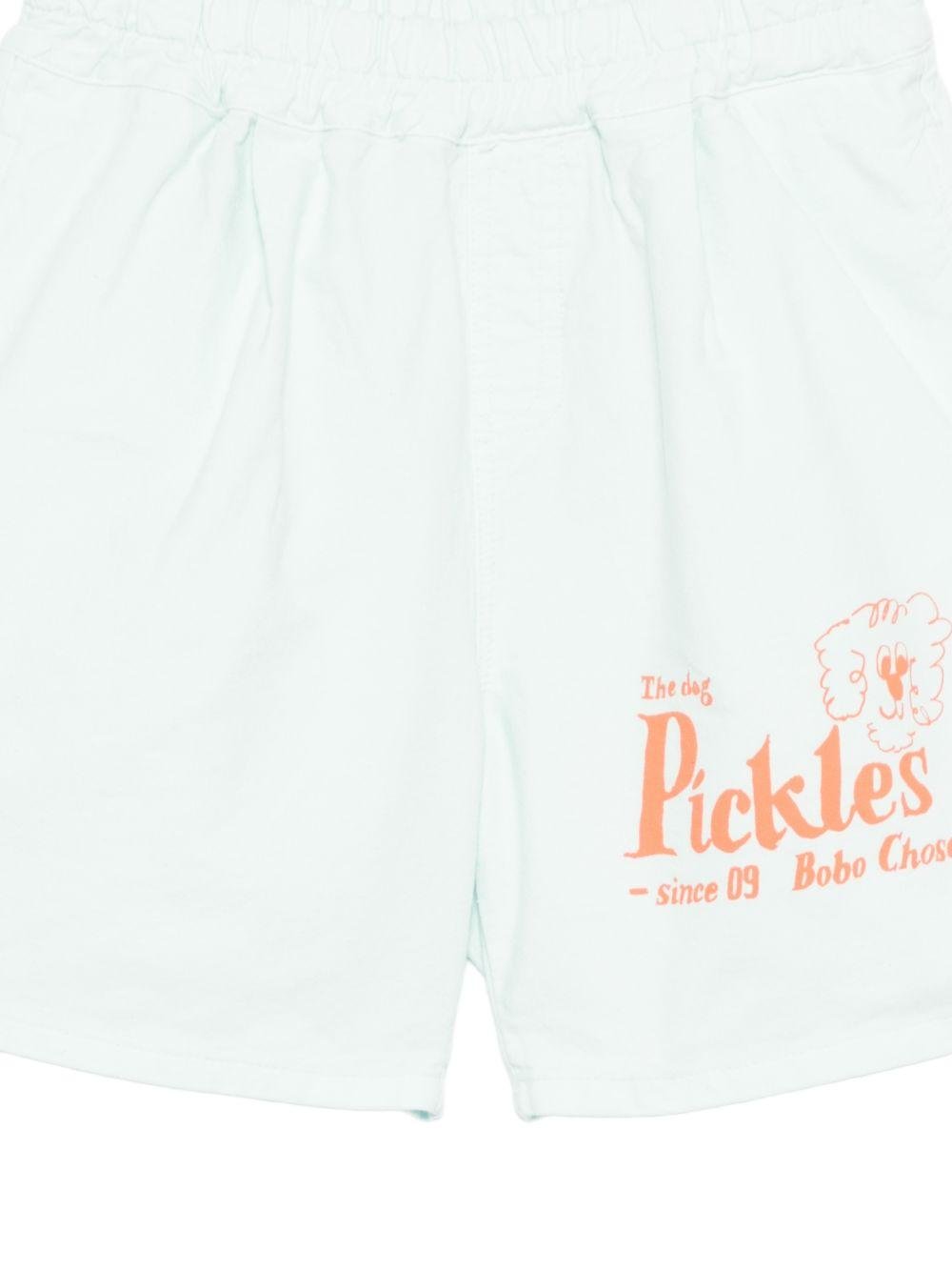 Shorts per bambino Bobo Choses azzurri con stampa "Mr. Pickles the Dog" sul davanti - Rubino Kids