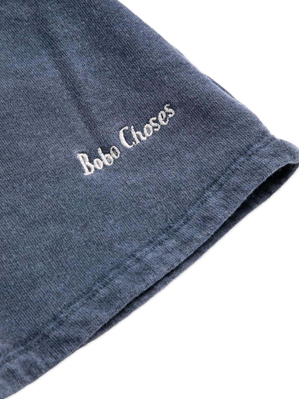 Shorts per bambino Bobo Choses blu con logo ricamato sul davanti - Rubino Kids