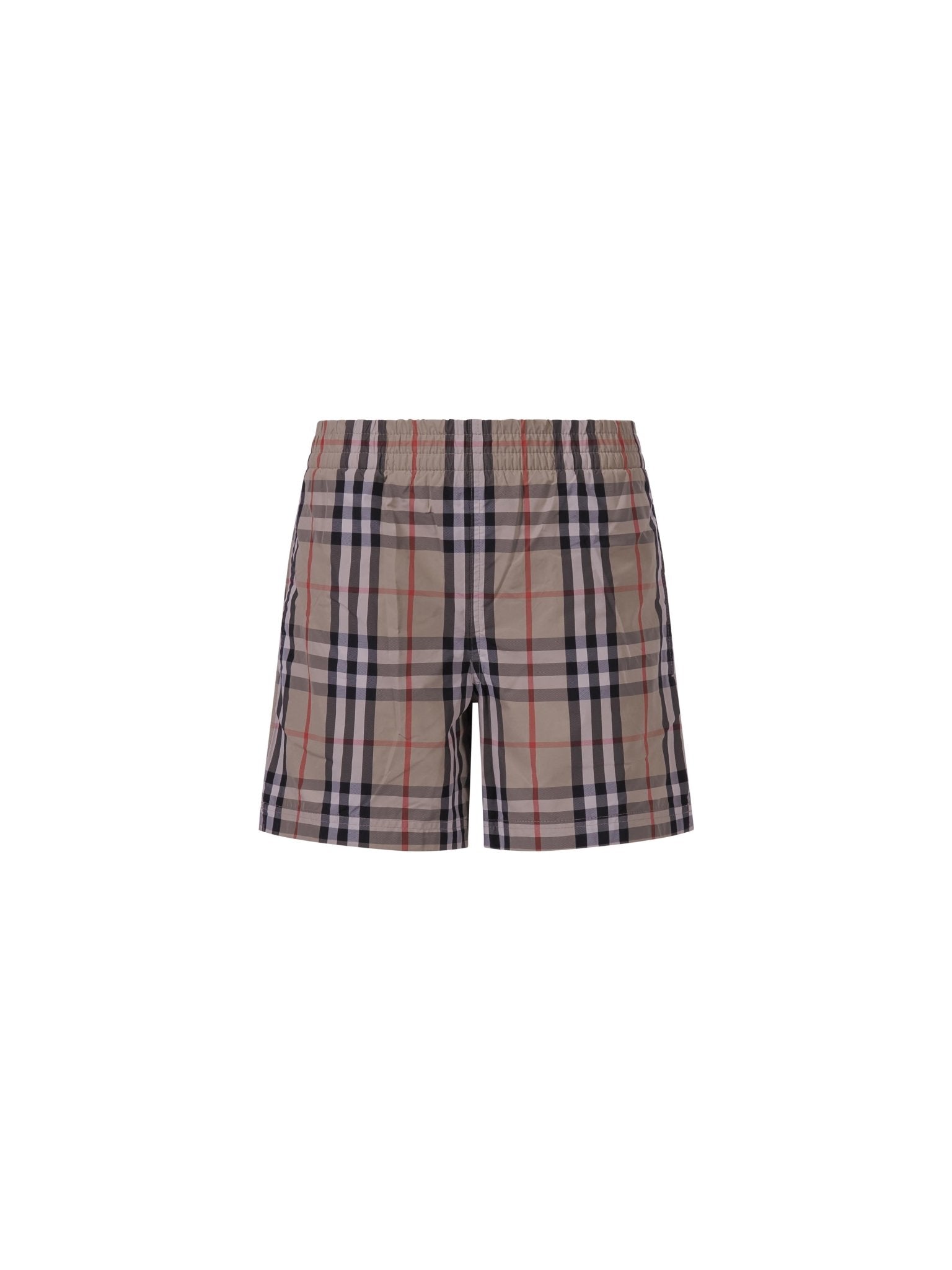Shorts per bambino Burberry Kids beige con caratteristico motivo Vintage Check - Rubino Kids