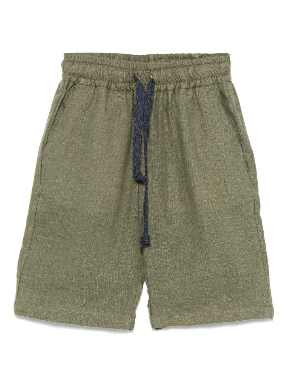 Shorts per bambino Drumohr Kids verde in lino - Rubino Kids