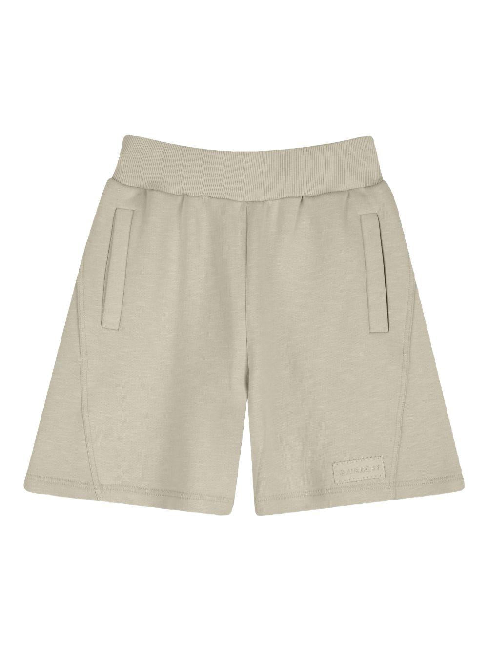 Shorts per bambino Givenchy Kids beige con bordo a coste - Rubino Kids