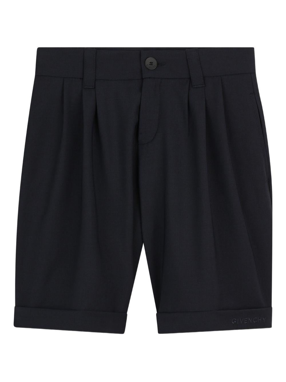 Shorts per bambino Givenchy Kids blu con pieghe - Rubino Kids