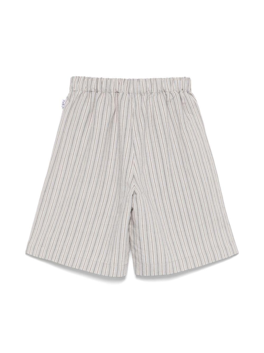 Shorts per bambino Il Gufo grigio con motivo a righe verticali - Rubino Kids
