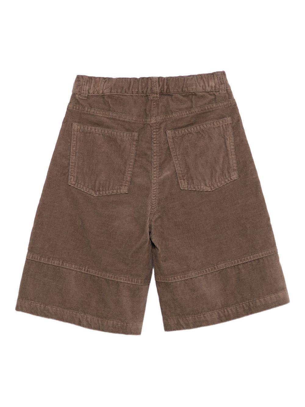 Shorts per bambino Il Gufo marrone in velluto a coste - Rubino Kids