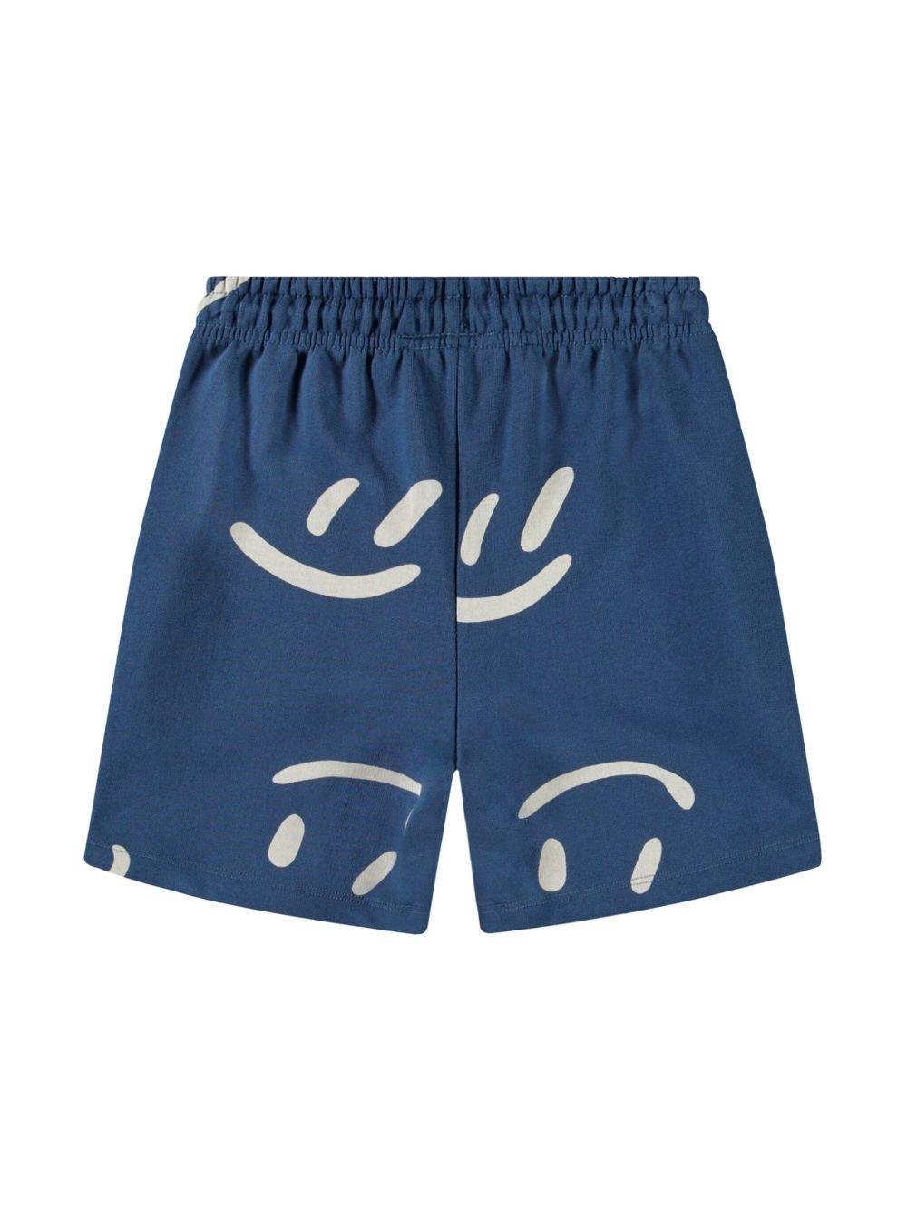Shorts per bambino Molo Amil blu con stampa smiley all - over - Rubino Kids