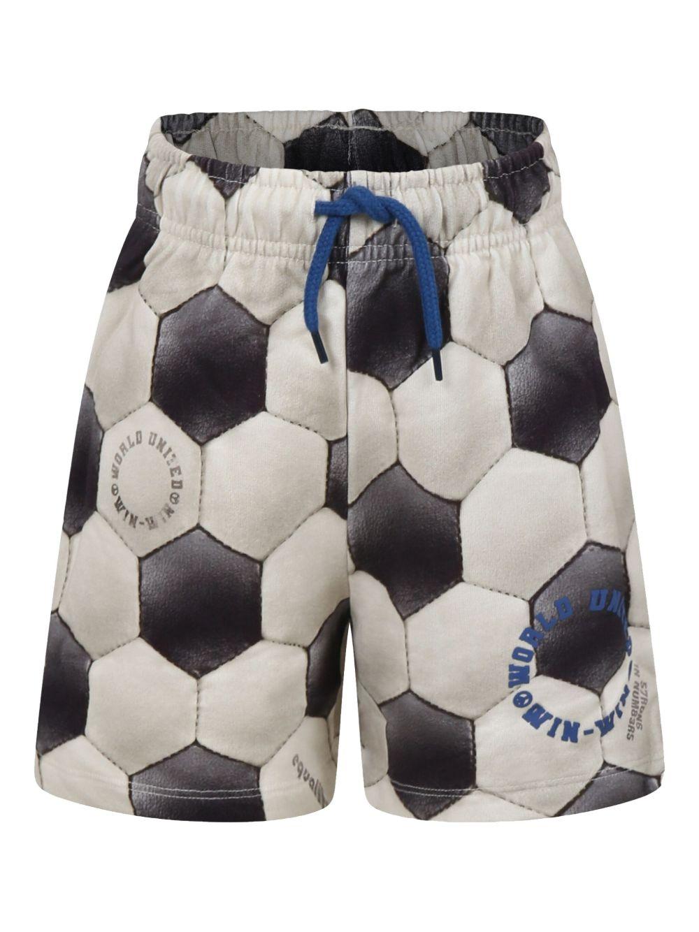 Shorts per bambino Molo beige con motivo football - Rubino Kids