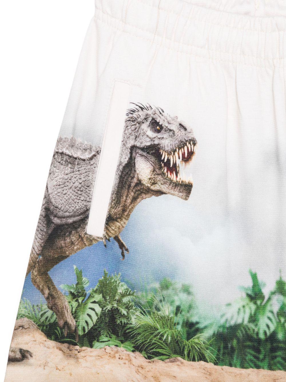 Shorts per bambino Molo bianco con stampa grafica dinosauri - Rubino Kids