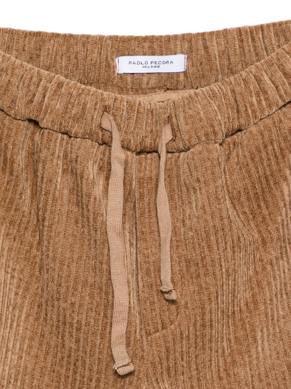 Shorts per bambino Paolo Pecora Kids marrone a coste con coulisse - Rubino Kids