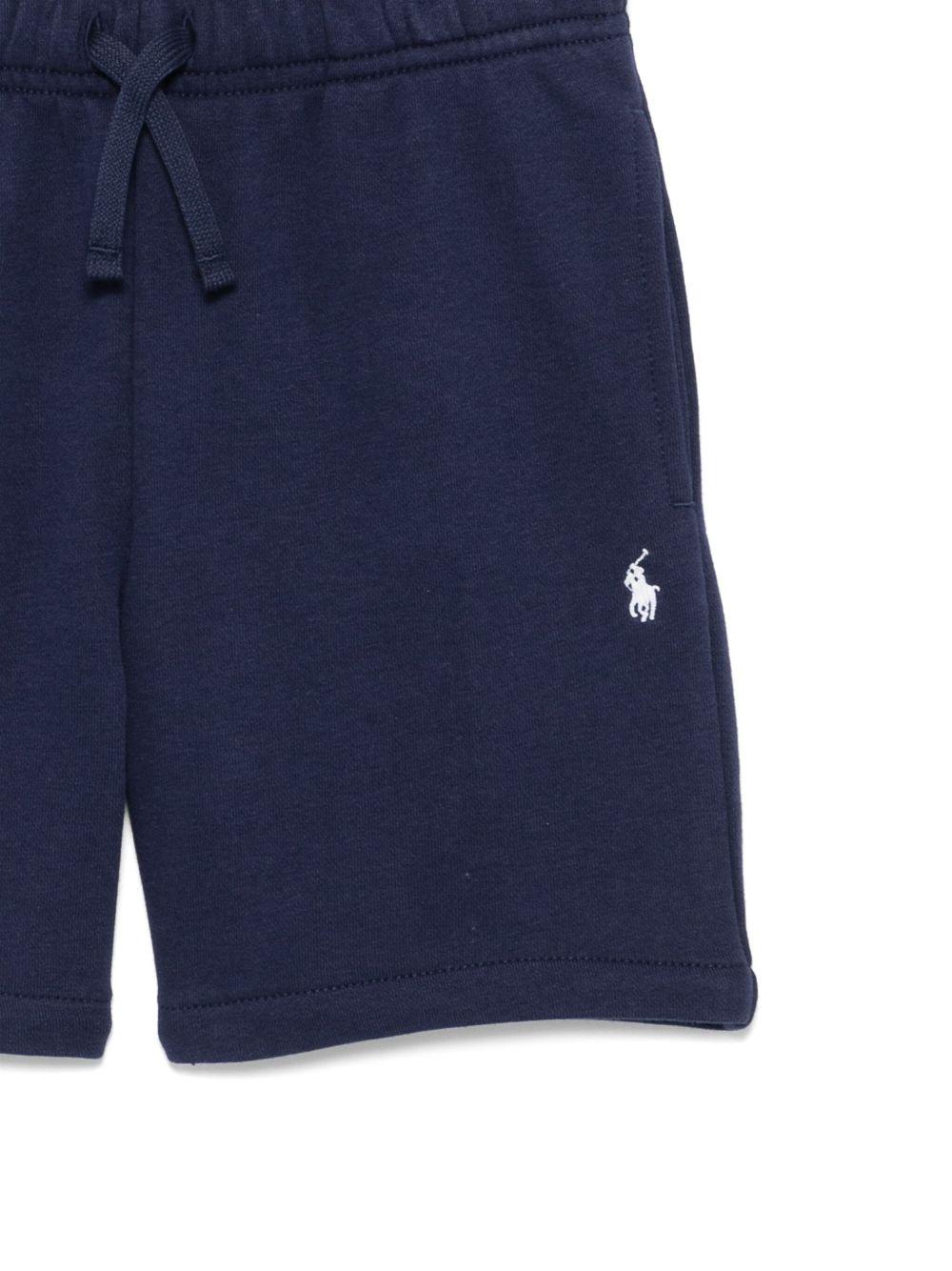Shorts per bambino Polo Ralph Lauren Kids blu con motivo Polo Pony - Rubino Kids
