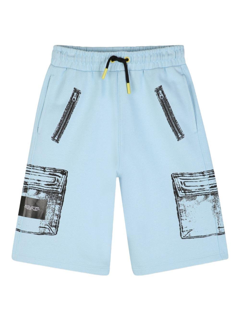 Shorts per bambino The Marc Jacobs azzurro con stampa grafica - Rubino Kids