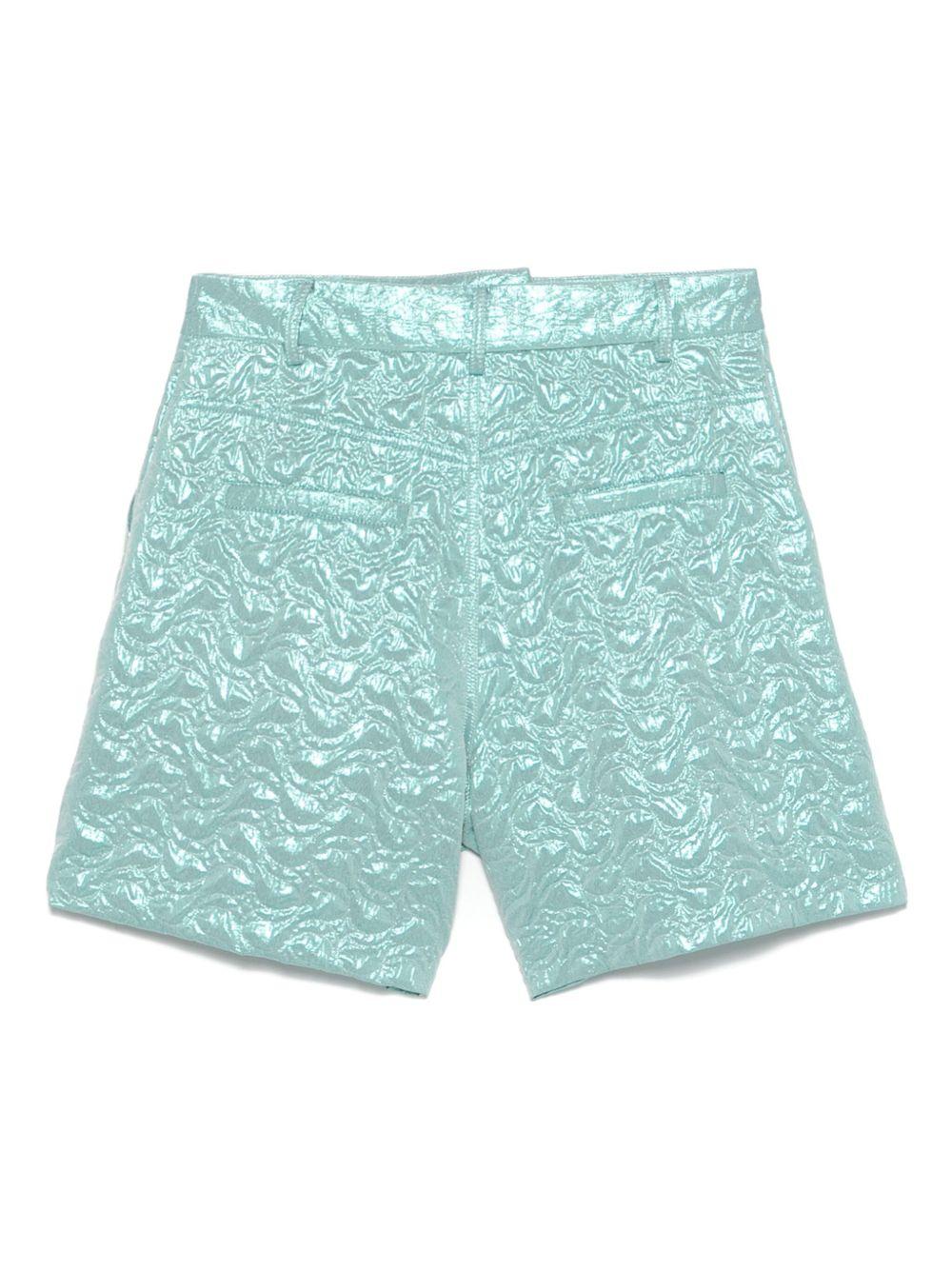 Shorts per donna Merci verde acquamarina in lamé - Rubino Kids