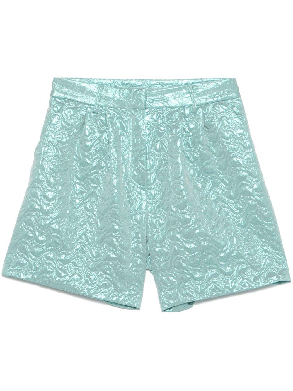 Shorts per donna Merci verde acquamarina in lamé - Rubino Kids