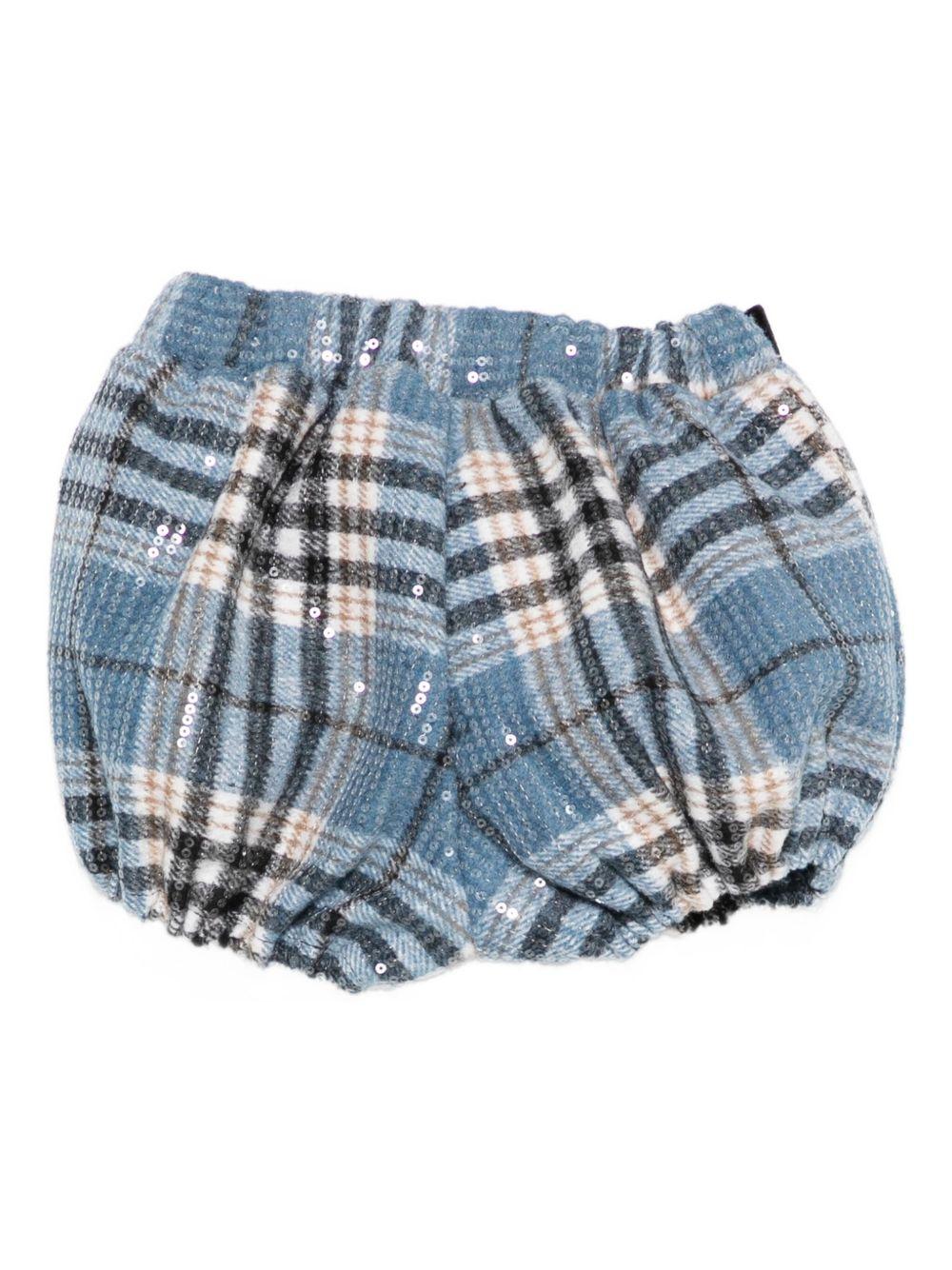 Shorts per neonata A'lapage azzurri con motivo a quadri - Rubino Kids