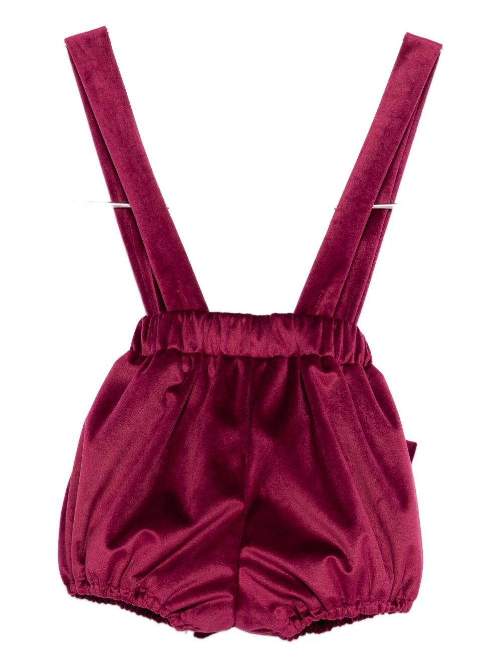 Shorts per neonata A'lapage rossi con dettaglio fiocco - Rubino Kids