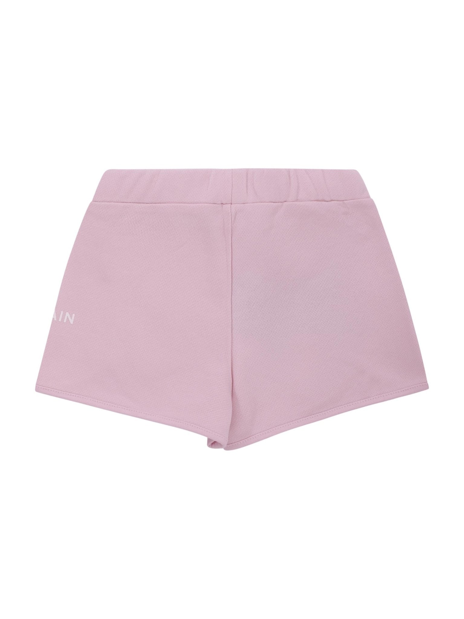 Shorts per neonata Balmain Kids rosa con logo sul davanti - Rubino Kids