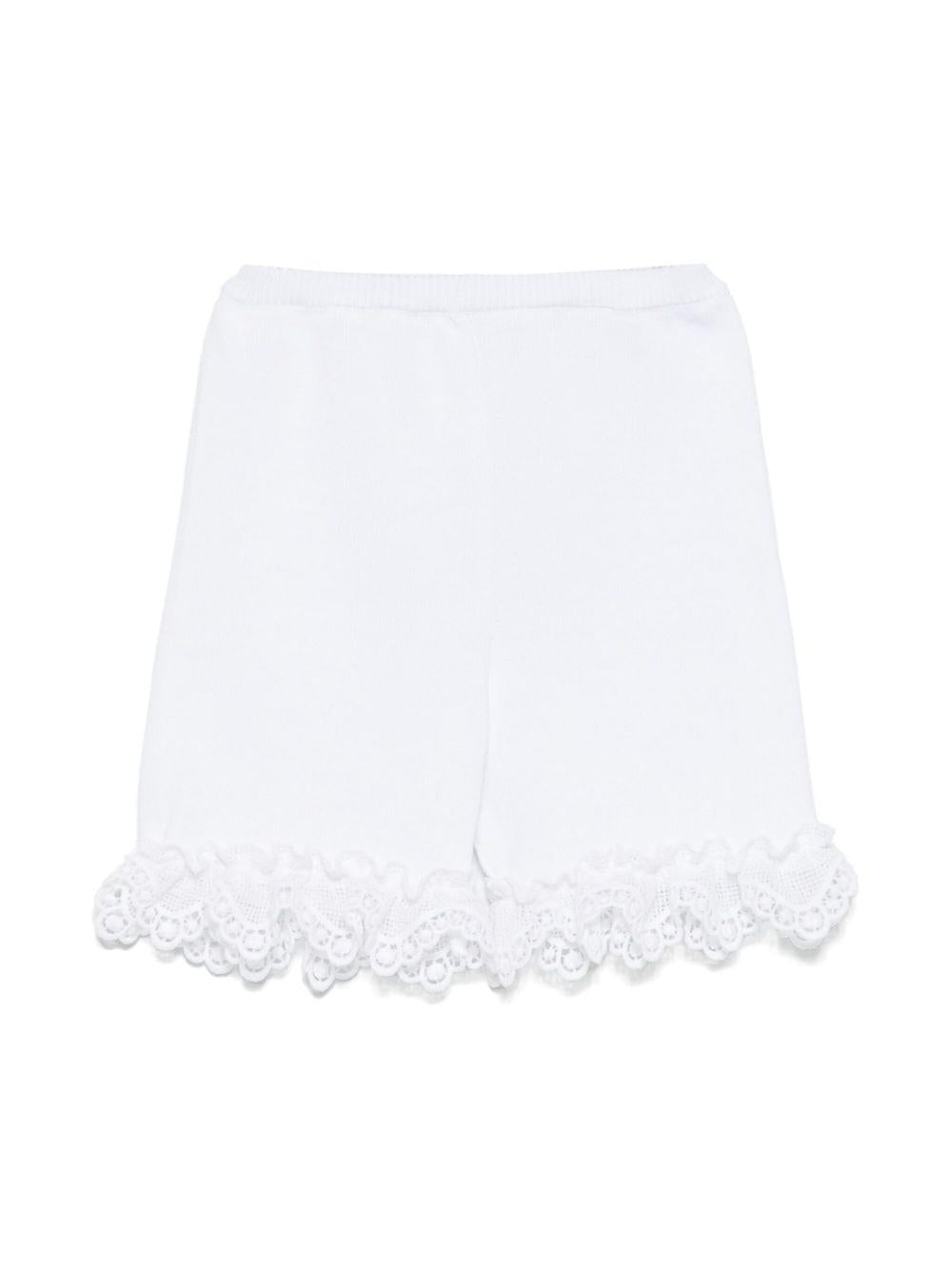 Shorts per neonata JESURUM BABY Cecilia bianco con rifinitura crochet - Rubino Kids