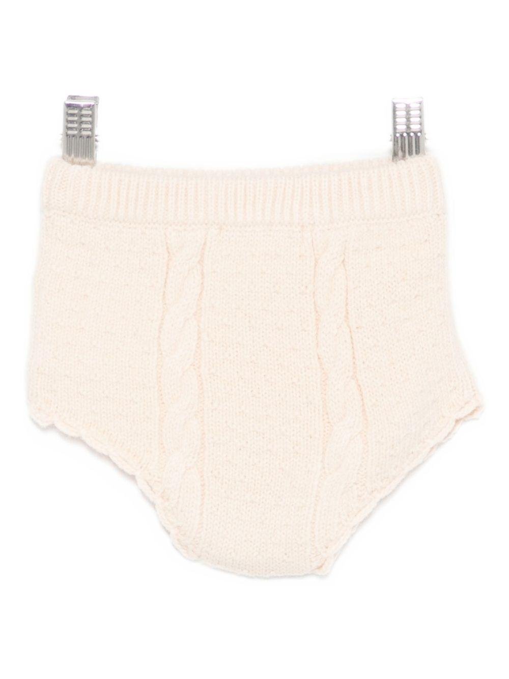 Shorts per neonata Louise Misha beige con ricamo floreale - Rubino Kids