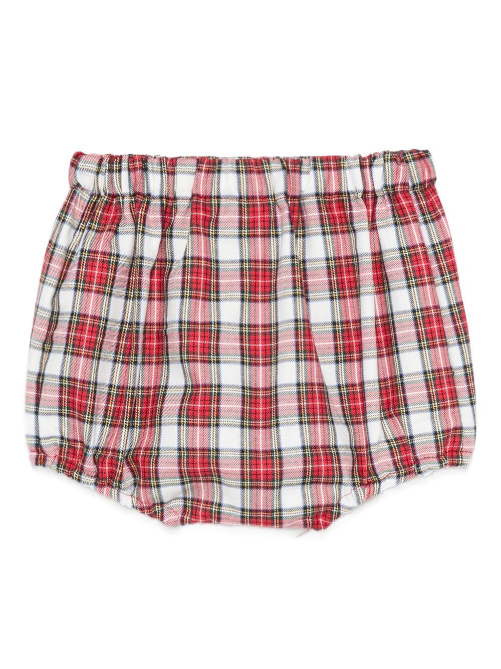 Shorts per neonata Mariella Ferrari rosso e bianco con motivo a quadri - Rubino Kids