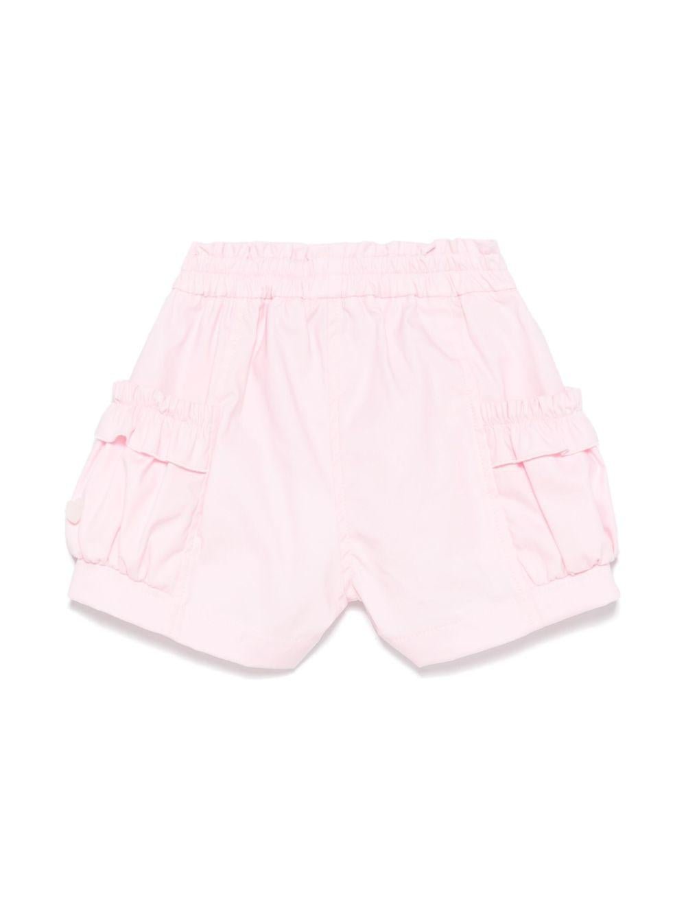 Shorts per neonata Monnalisa rosa con rifiniture ruches - Rubino Kids