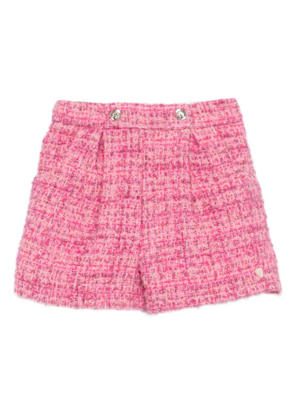 Shorts per neonata Tartine Et Chocolat rosa con trama in tweed - Rubino Kids