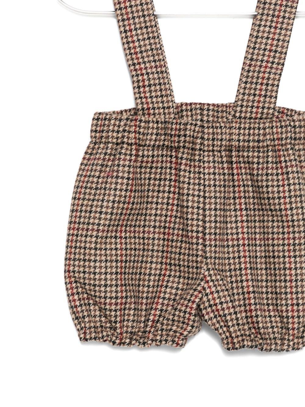 Shorts per neonato A'lapage marroni con bretelle - Rubino Kids