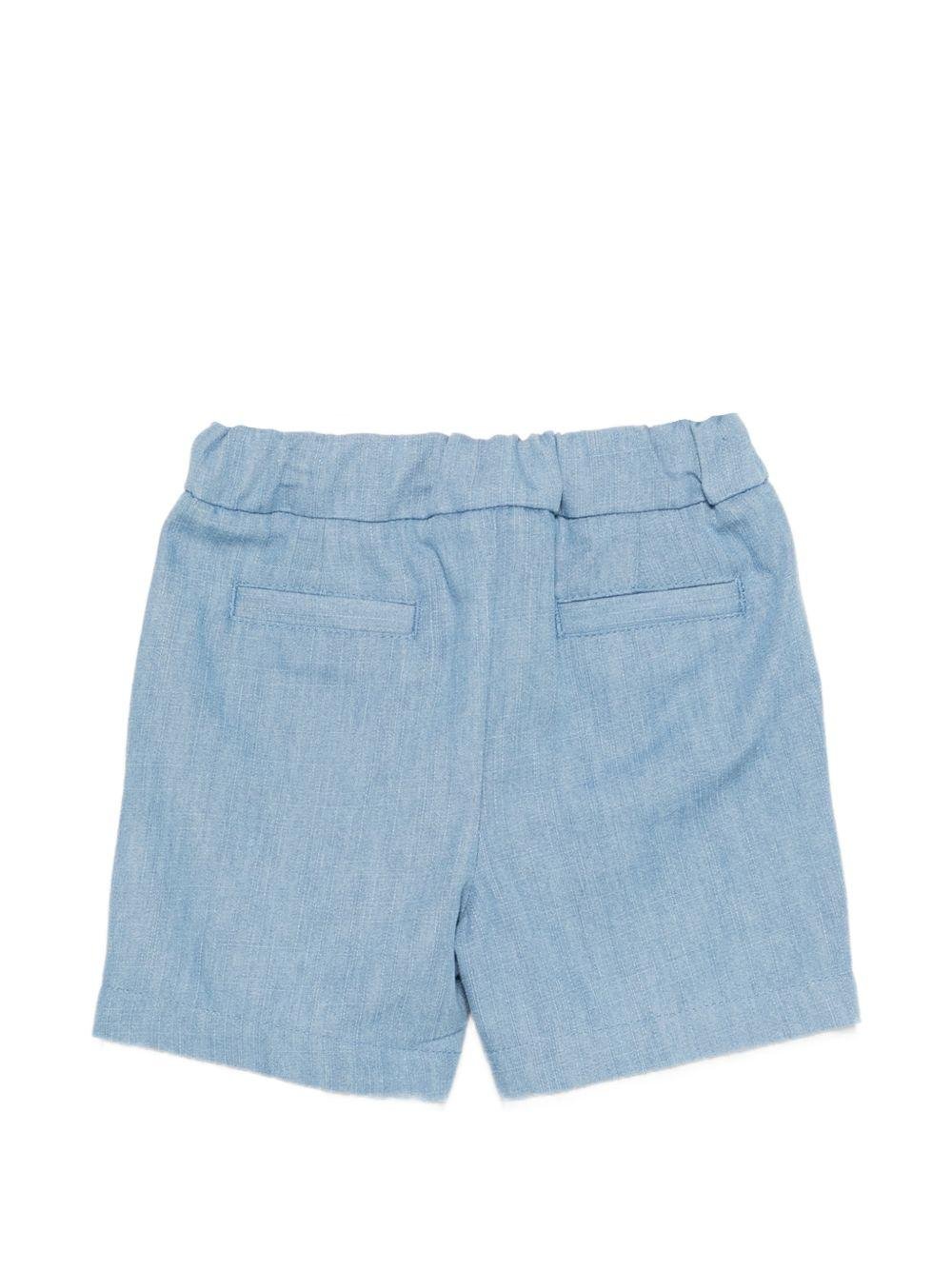 Shorts per neonato Balmain Kids azzurro passanti per cintura - Rubino Kids