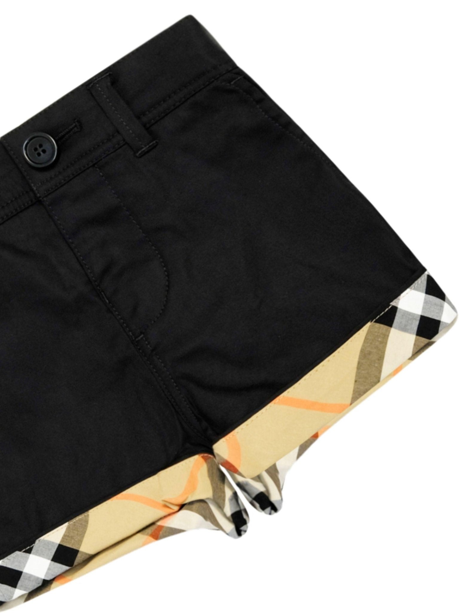 Shorts per neonato Burberry Kids nero con motivo Vintage Check - Rubino Kids