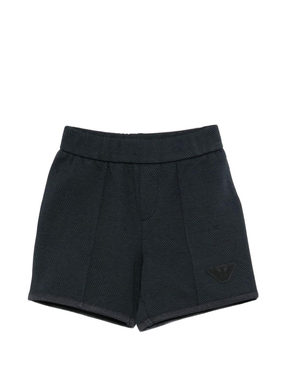 Shorts per neonato Emporio Armani Kids blu con logo aquila sul davanti - Rubino Kids