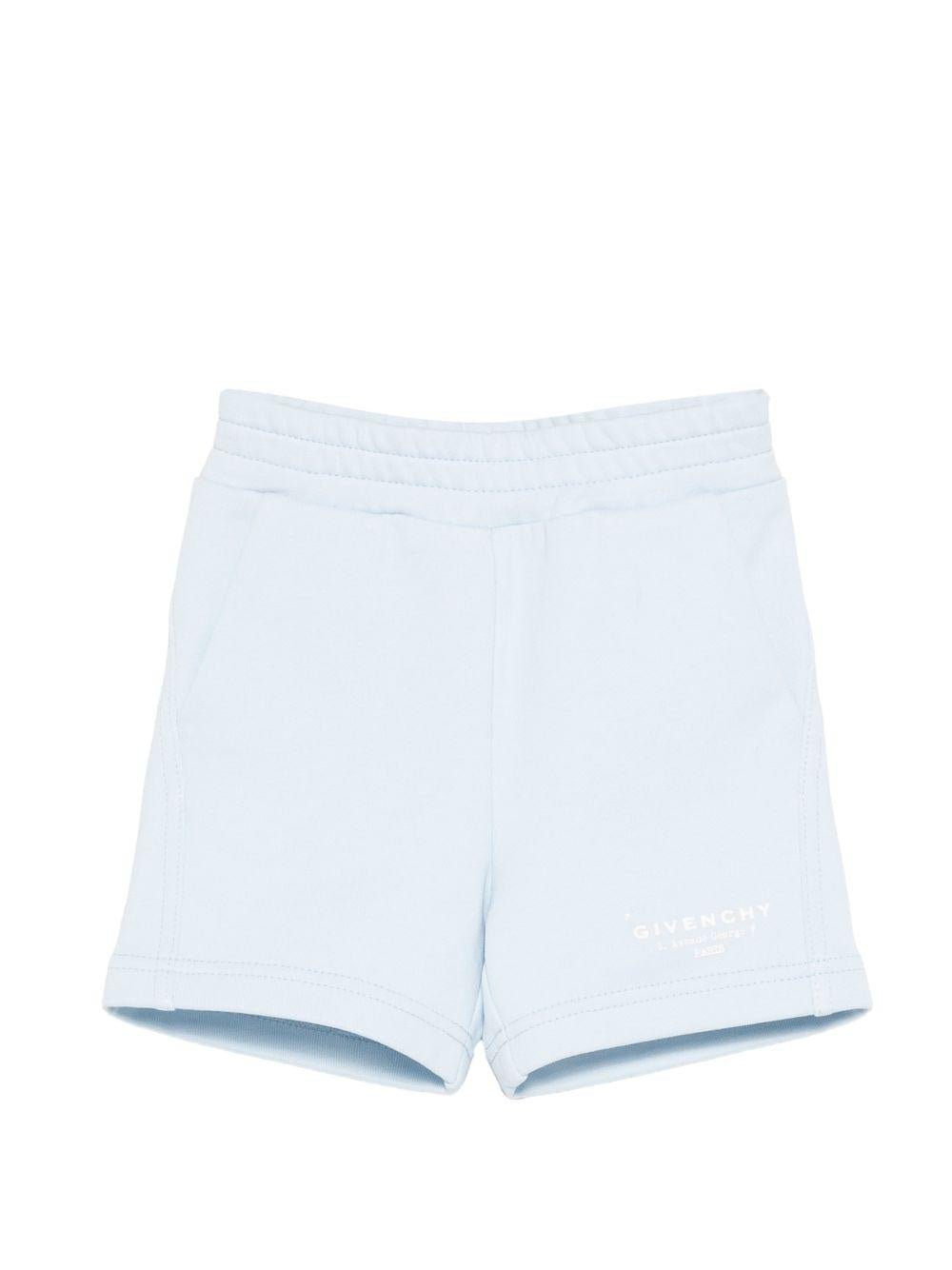 Shorts per neonato Givenchy Kids azzurri con vita elasticizzata - Rubino Kids