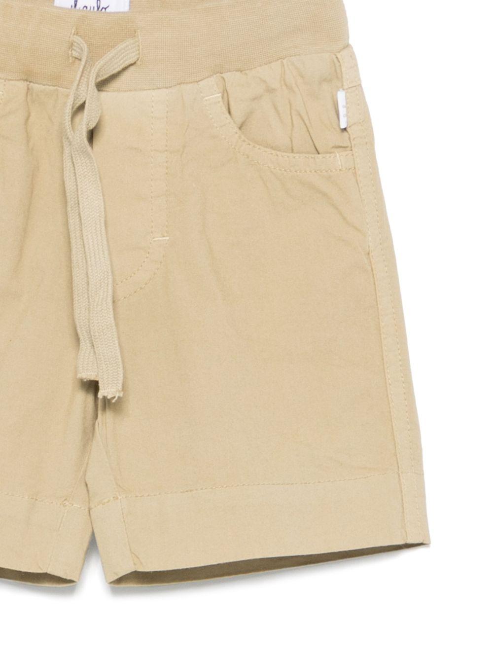 Shorts per neonato Il Gufo beige in cotone elasticizzato con bottoni - Rubino Kids