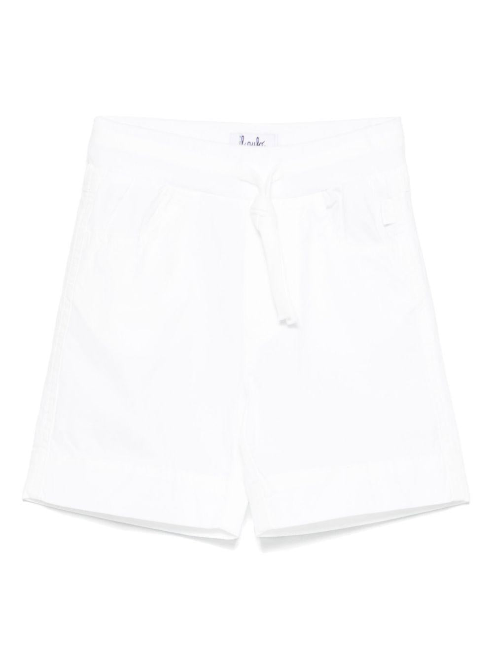 Shorts per neonato Il Gufo bianco in cotone elasticizzato con bottoni - Rubino Kids