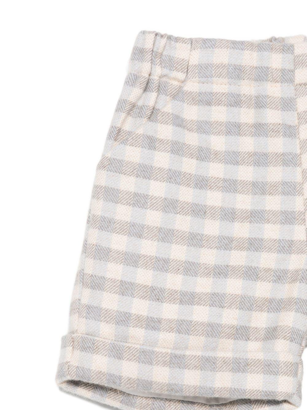 Shorts per neonato La Stupenderia beige con motivo a quadri - Rubino Kids