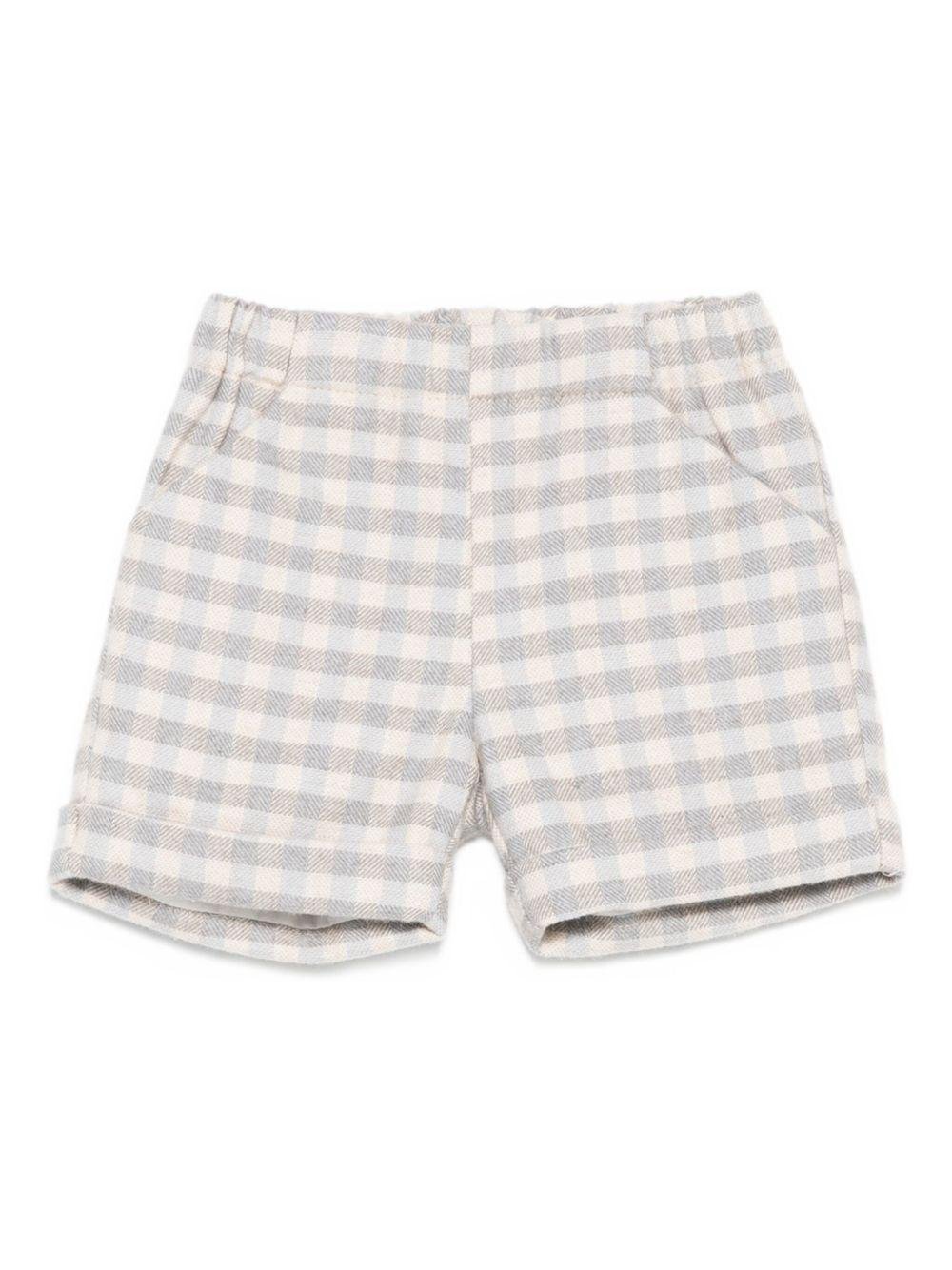 Shorts per neonato La Stupenderia beige con motivo a quadri - Rubino Kids
