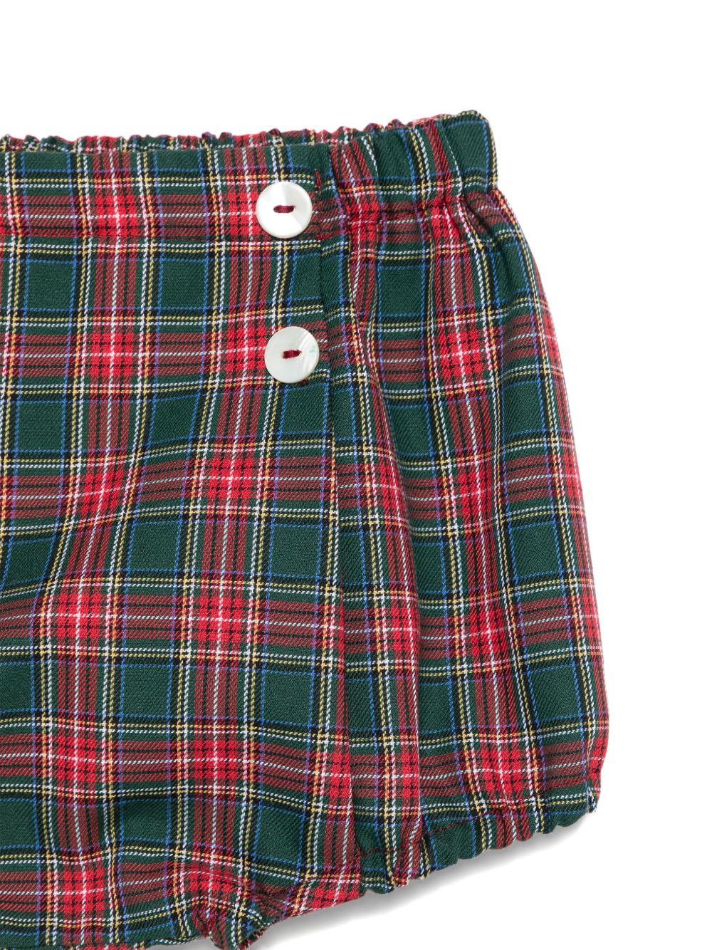 Shorts per neonato Mariella Ferrari rosso e verde con motivo a quadri - Rubino Kids
